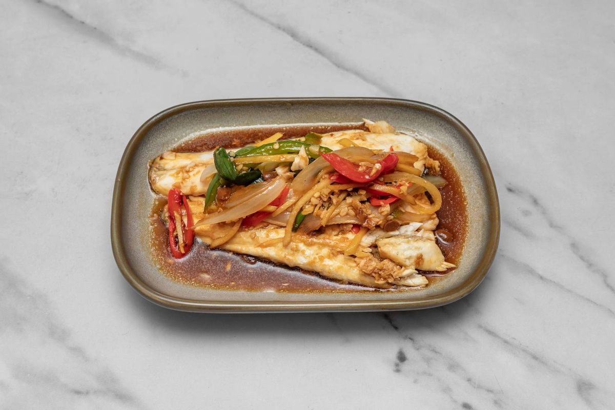 Sea bass Ginger -  ปลากะพงนึ่งซีอิ้ว