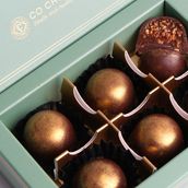 Chocolate Bonbons With Zaatar And Chocolate Bonbons In Mini Art Deco Gift Box