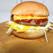 Beef Burger With Cheese And Egg
