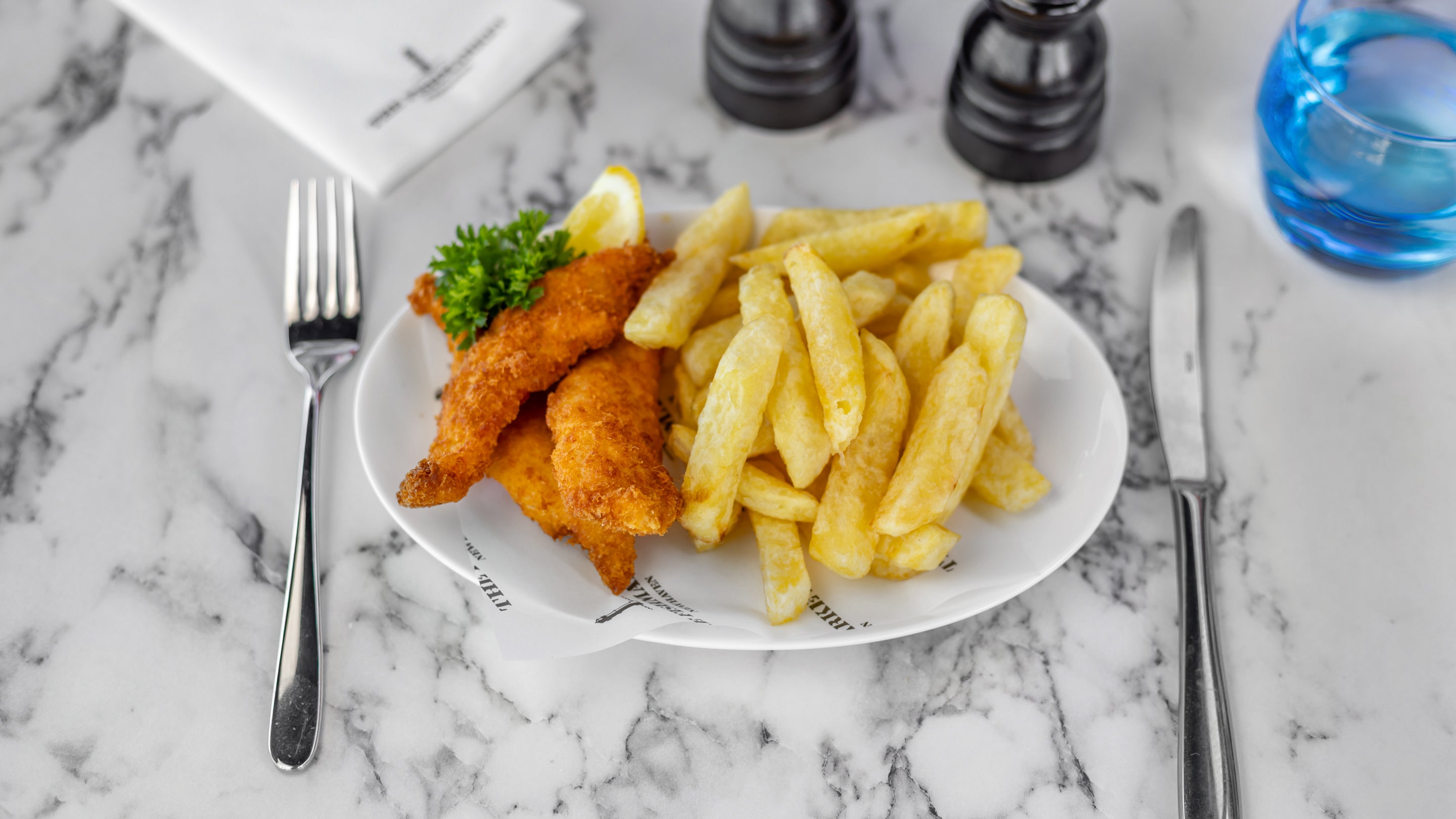 Kids Sole Goujons, Chips & Mushy Peas