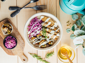 Baked Almond Crusted Chicken Bowl