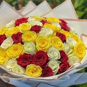 Mix Of 50 Rose Hand Bouquet