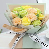 Green And Yellow Rose Bouquet