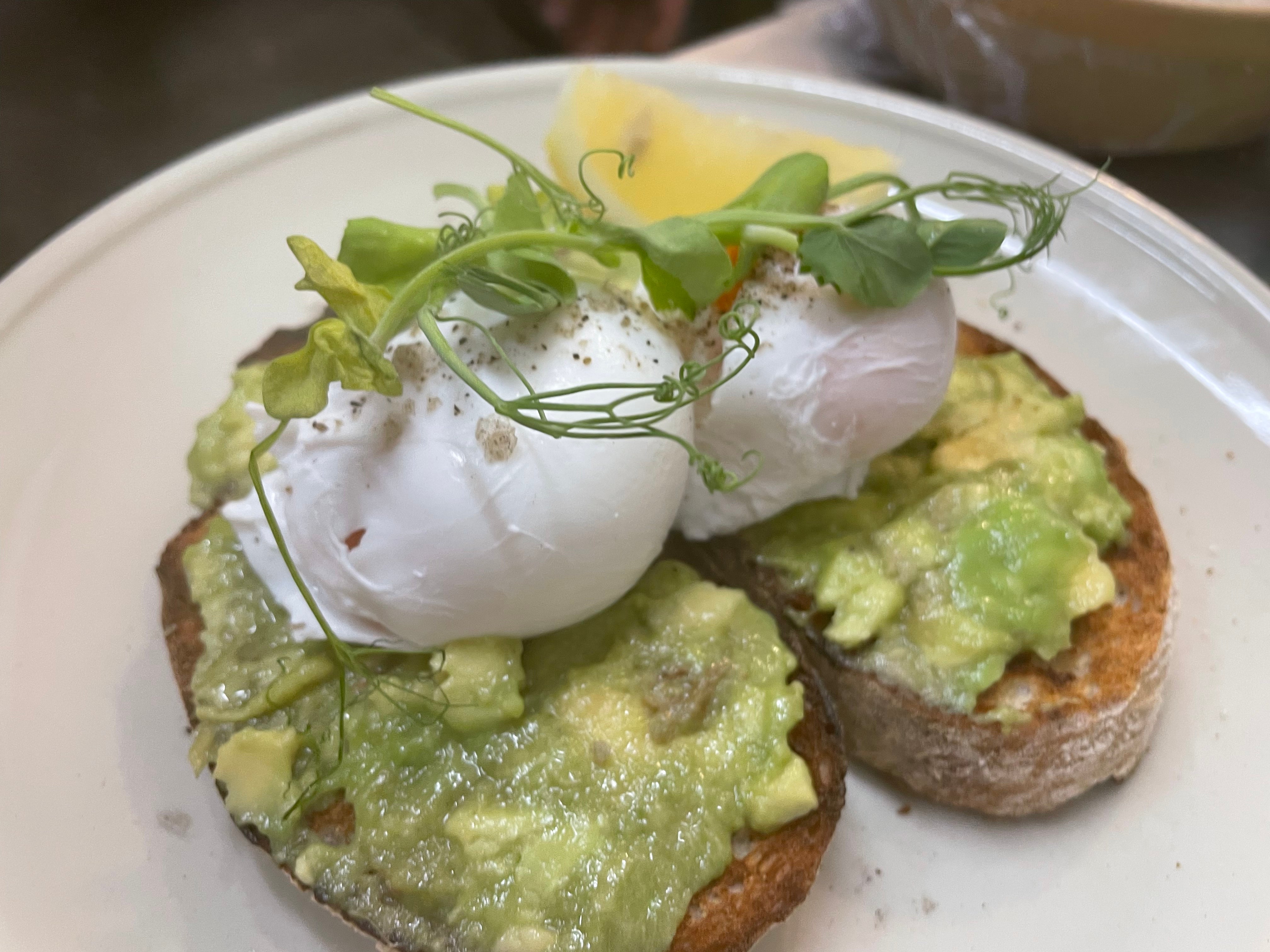 Poached Eggs on avocado