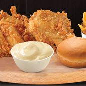 Snack Meal 2Pcs Chicken, Fries, 1 Bun, Garlic