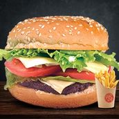 Beef Burger With Fries 