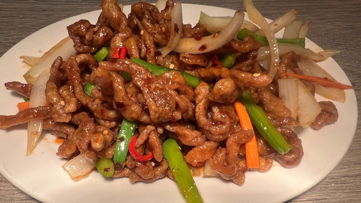 Fried crispy shredded beef with chilli and garlic