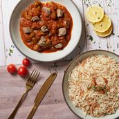 Bemyeh with rice (okra)