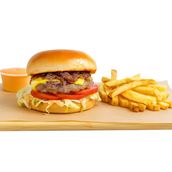Beef Bbq Burger with Fries 