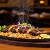 CHICKEN On CHARCOAL WITH BIRIYANI