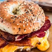 Beef Bacon And Cheese Bagel