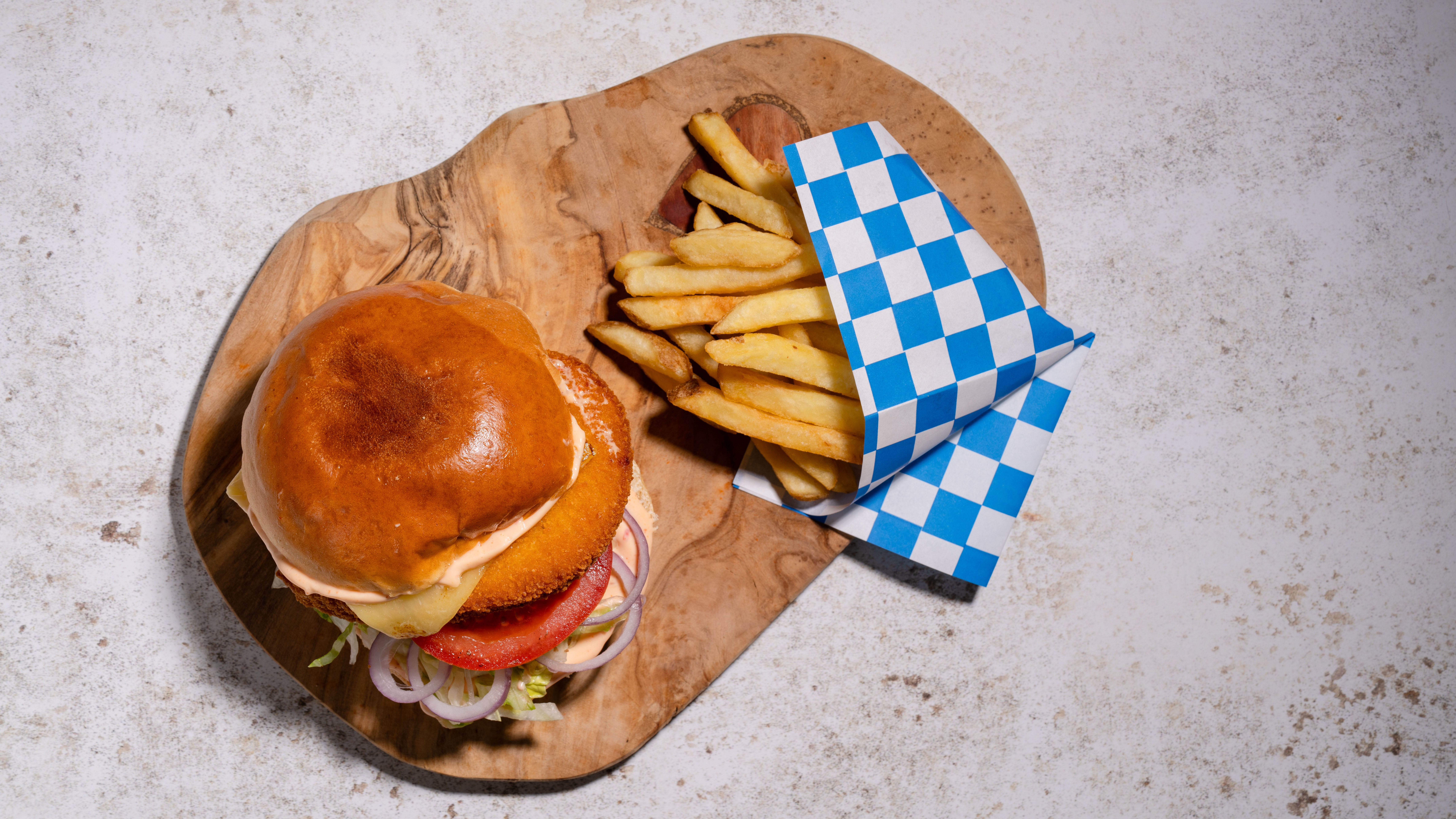Chicken Burger + Fries(Halal)