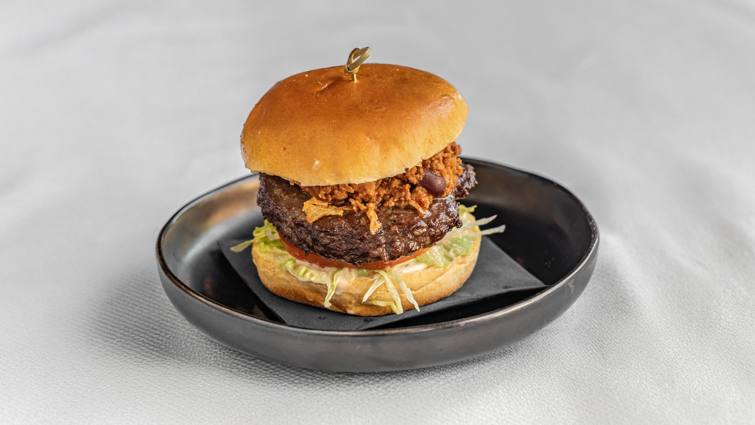 Chick'a'Moo 'Dirty' Chilli 'Beefy' Burger