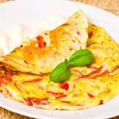 Fried eggs with cheese