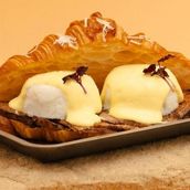 Brisket egg benadict croissant