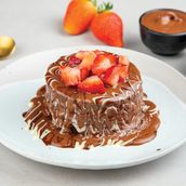 Triple Choc Molten Cake With Strawberries