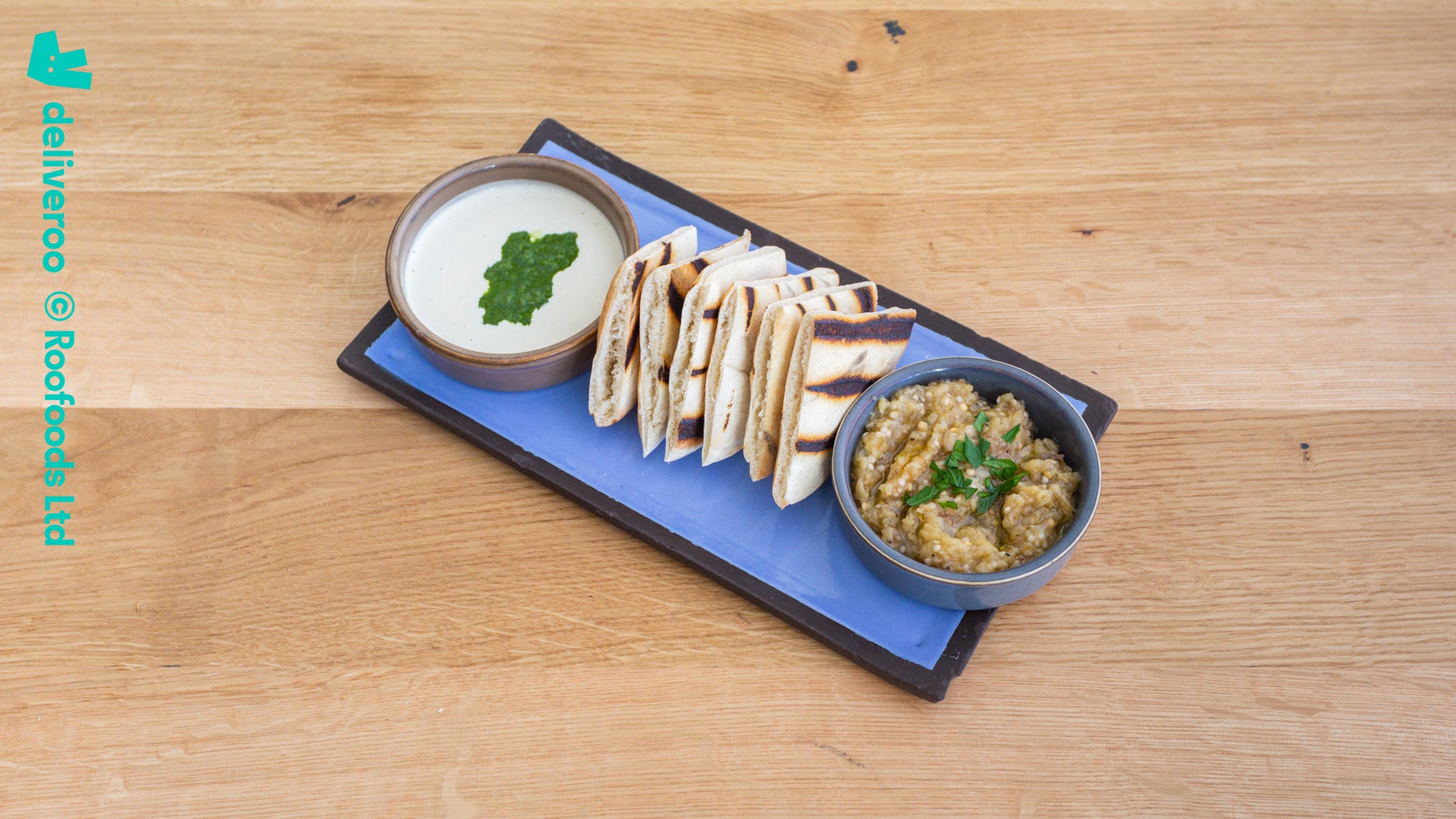 Smokey Aubergine, Tahini & Zhoug with Fluffy Pita (VG)
