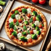 VEGAN PIZZA MUSHROOM AND BROCCOLI