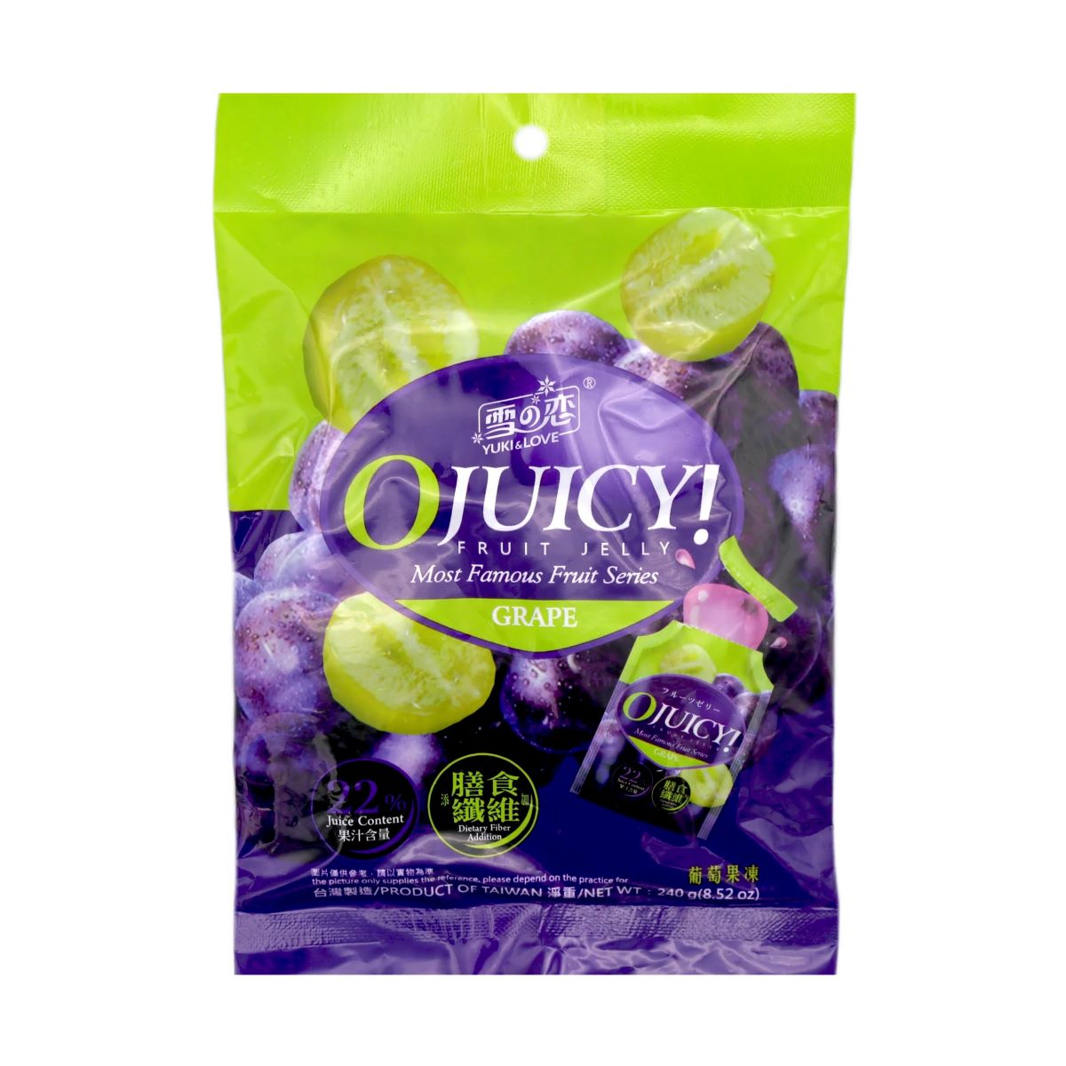 Yuki & Love Ojuicy Fruit Jelly - Grape (240g)