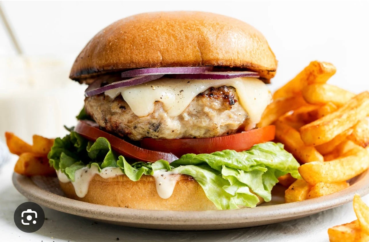 Fried Chicken Burger and Fries