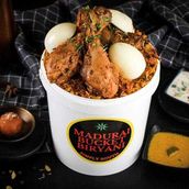 Chicken Biryani (20 pieces, 10 person) Gulab Jamun, Baigan (Eggplant) Salan, and Raita