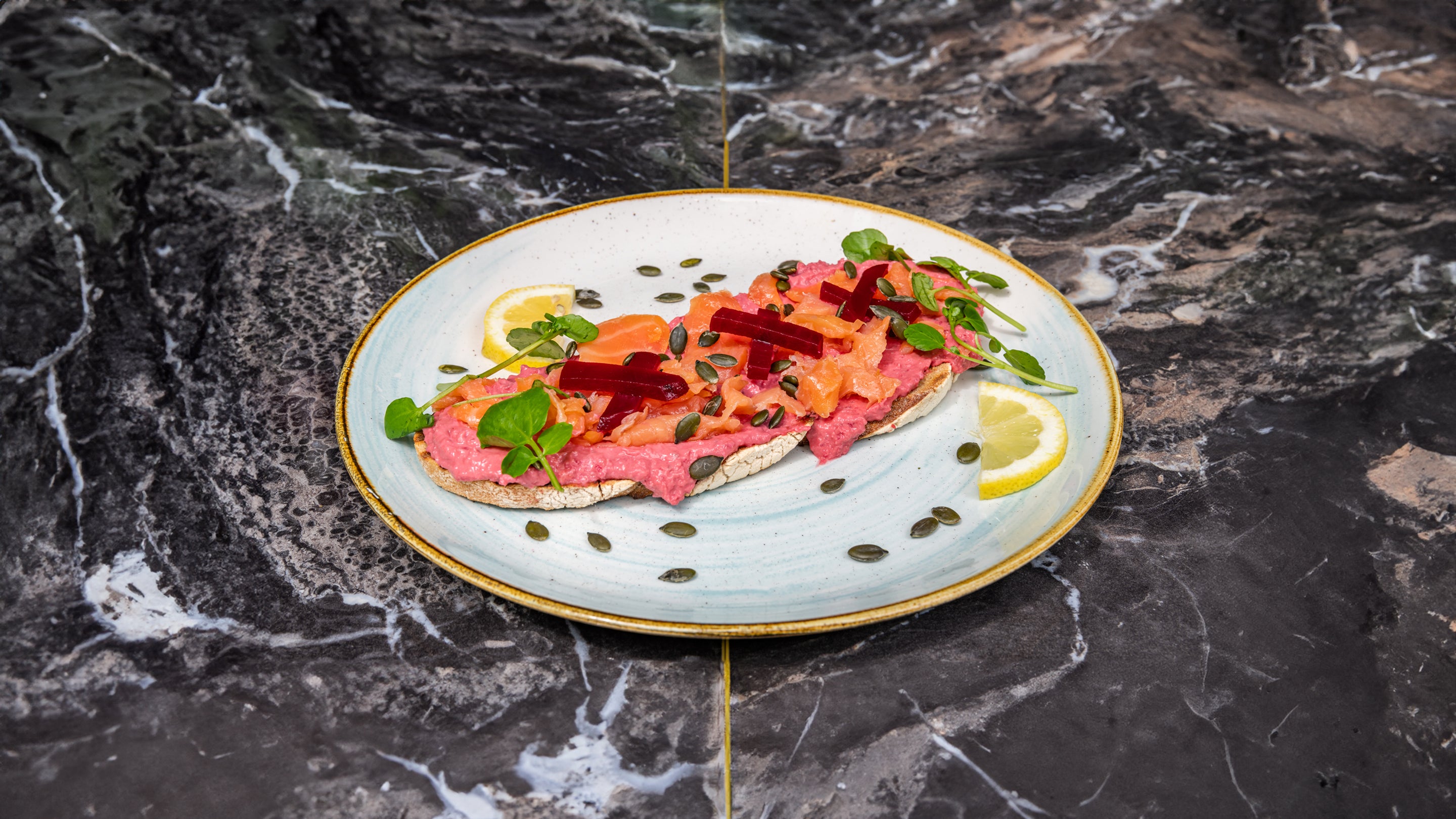 Oak Smoked Salmon, Pickled Beetroot, and Horseradish