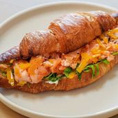 Grilled Salmon & Cheddar Croissant