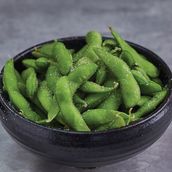 Edamame sprinkled with sea salt	