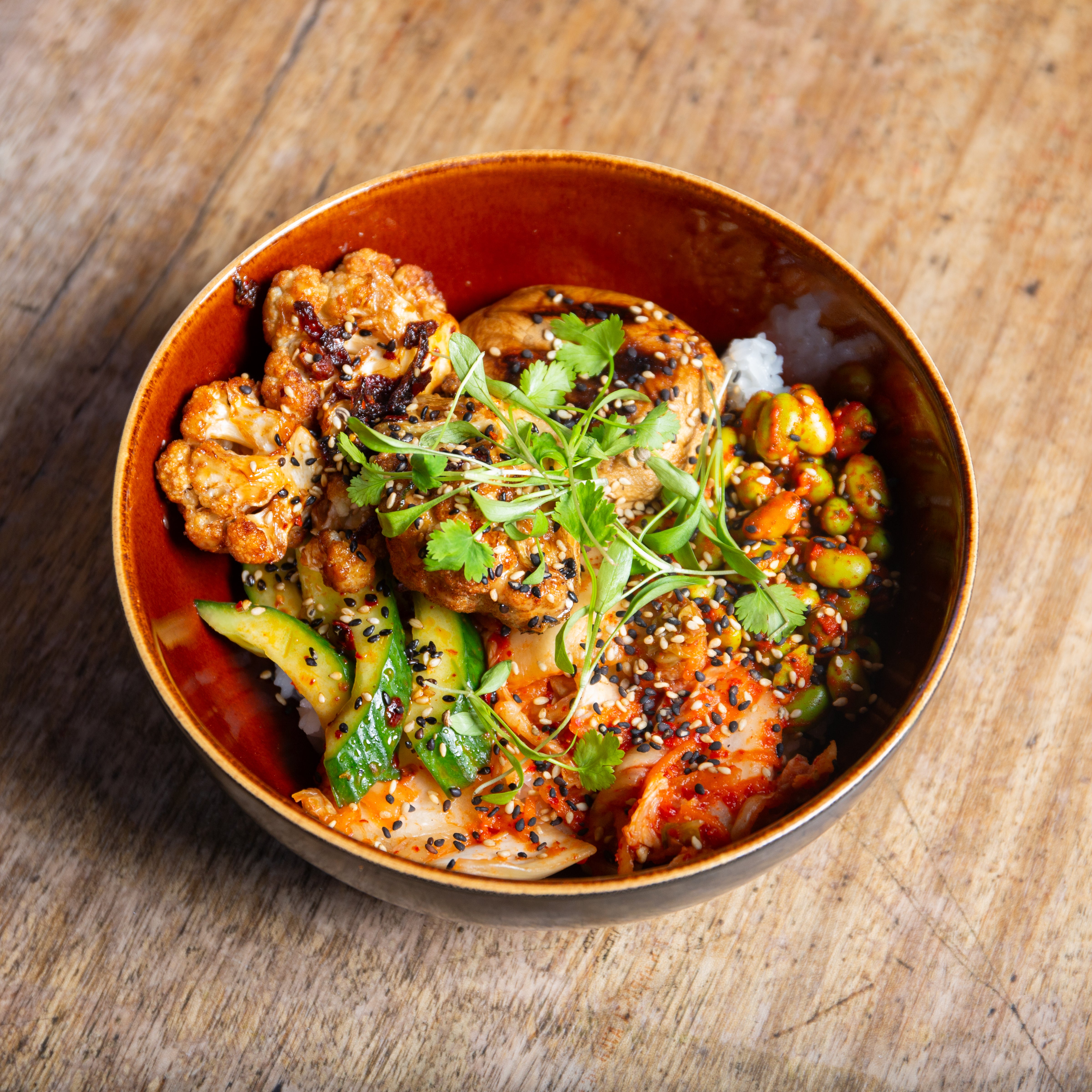Tare Mushroom & Sichuan Fried Cauliflower