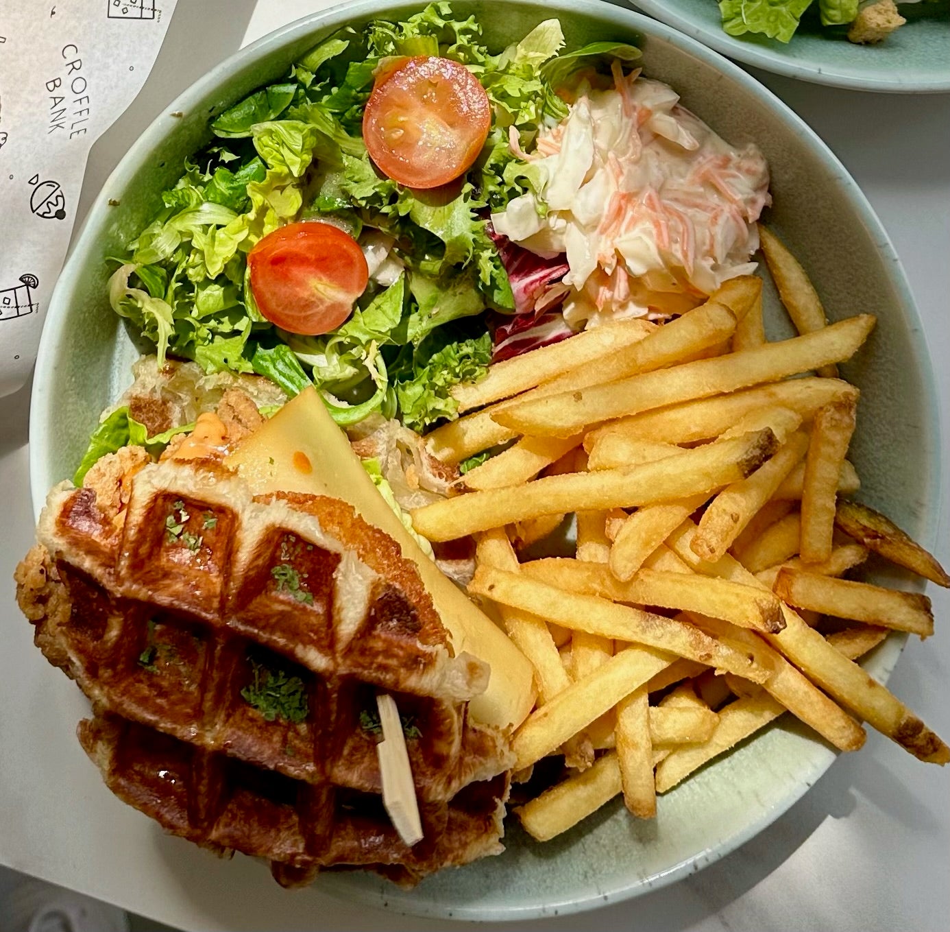 Croffle Chicken Tower Burger