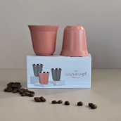 CUP NESPRESSO ORANGE COLOR S.STEEL-80ML(2-PCS)