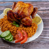 Half Roasted Chicken Machine With Kabsa Rice And Yogurt