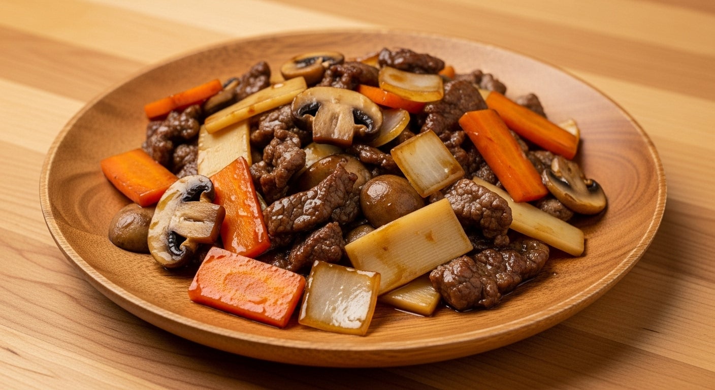 Beef With Wild Mushroom & Bamboo Shoots
