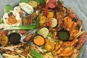 Mixed seafood grilled platter 