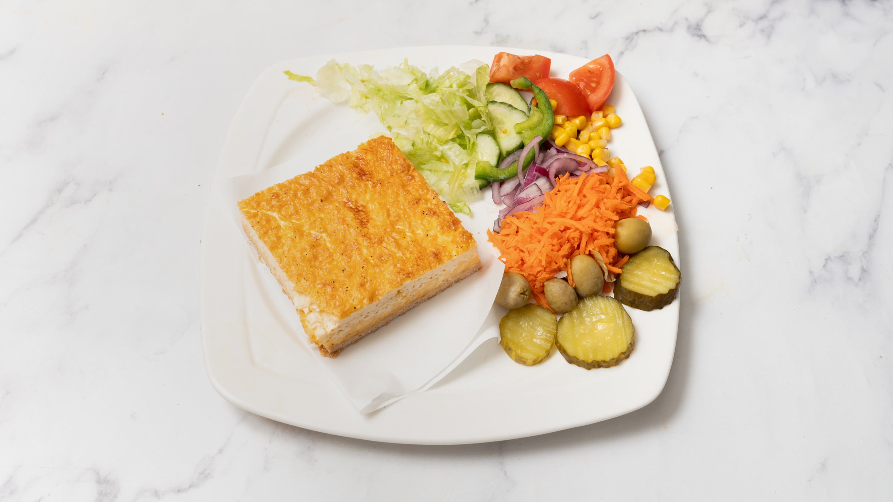 Cheese Flan and Salad