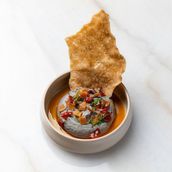 Black Bean Dip w Mushroom Cracker
