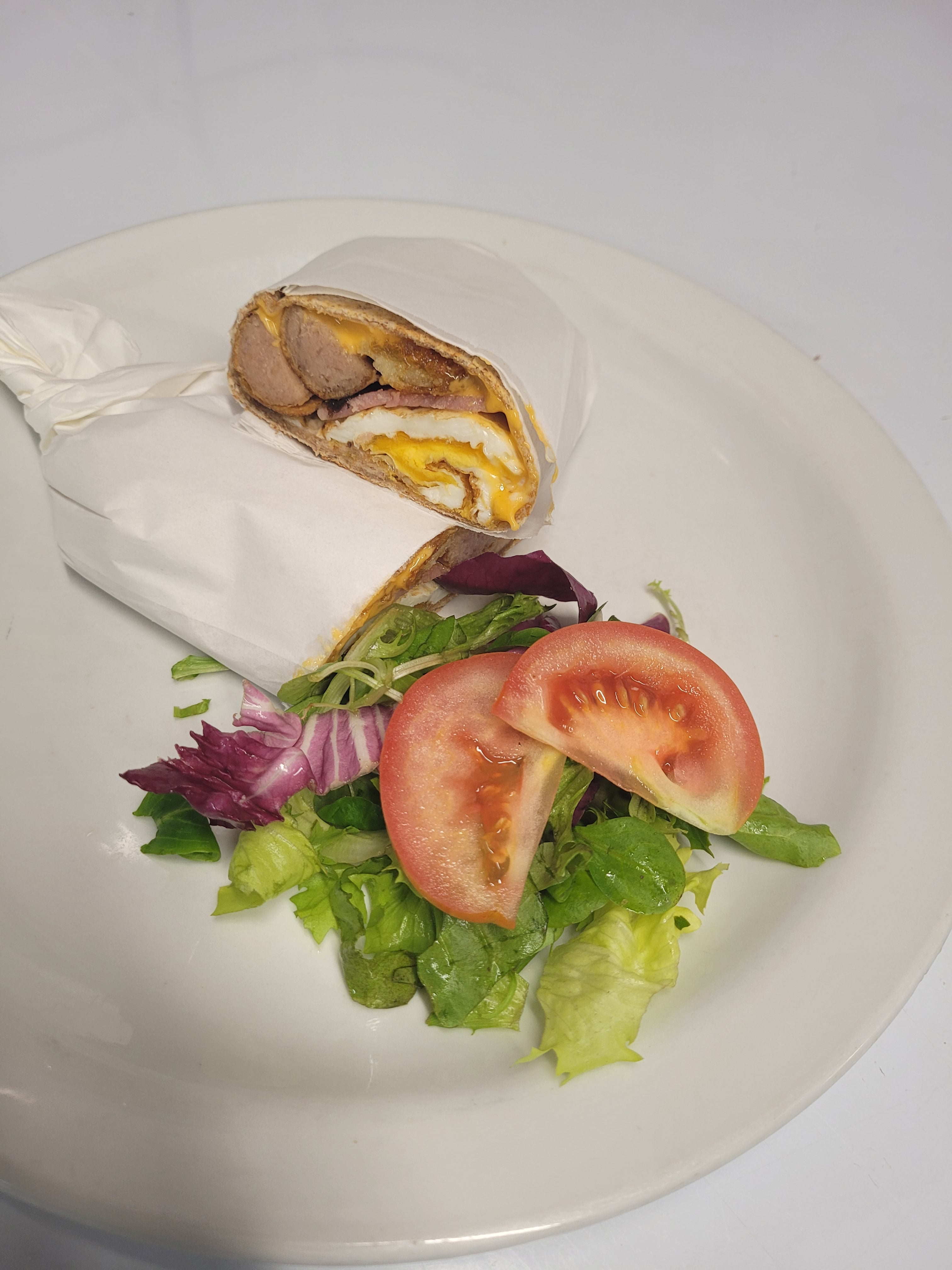 Whole meal Halloumi wrap