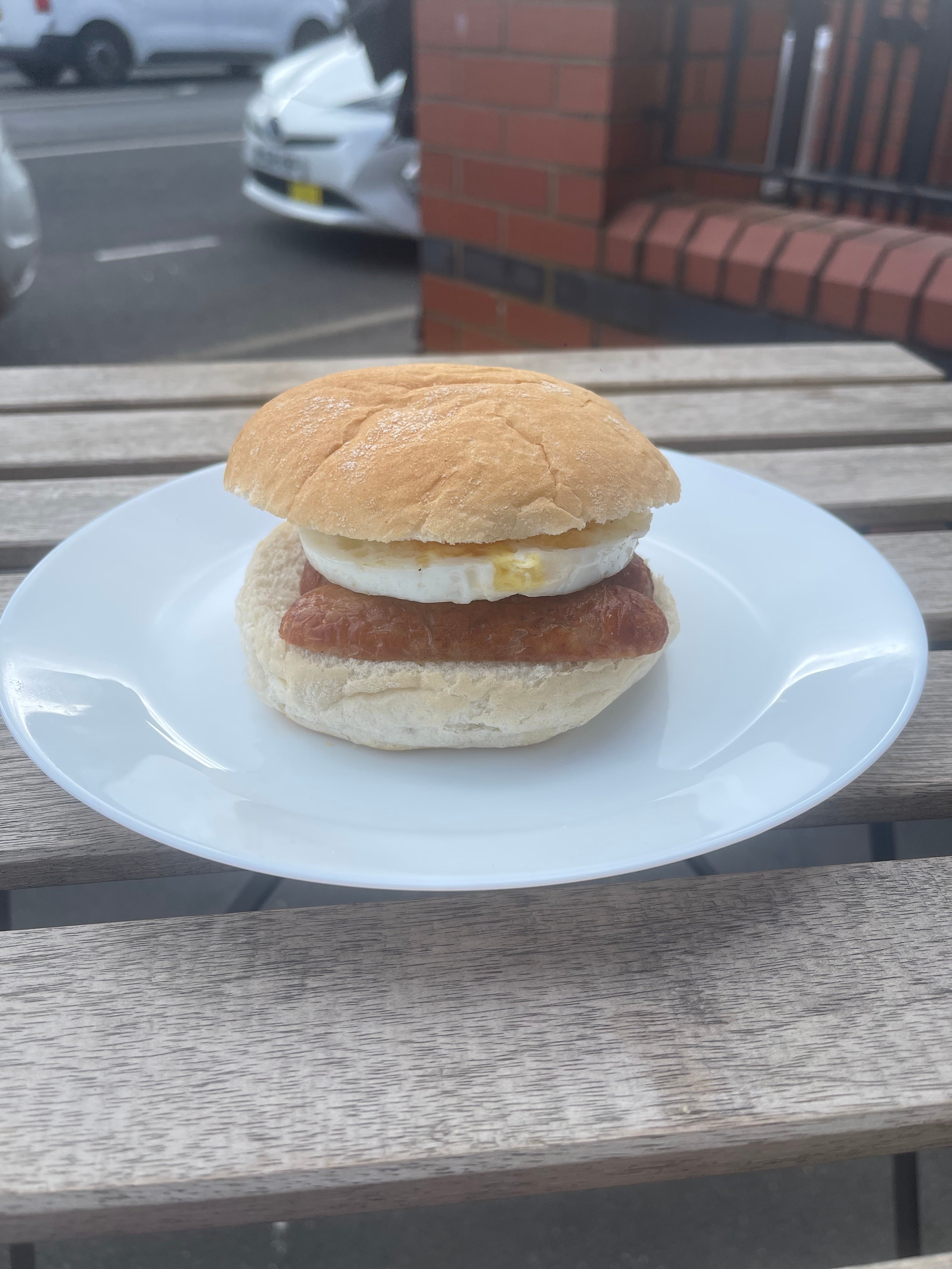 sausage and Egg barm