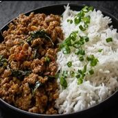 Keema with Steamed Rice Plate 