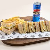 Mortadella Club Sandwich Meal