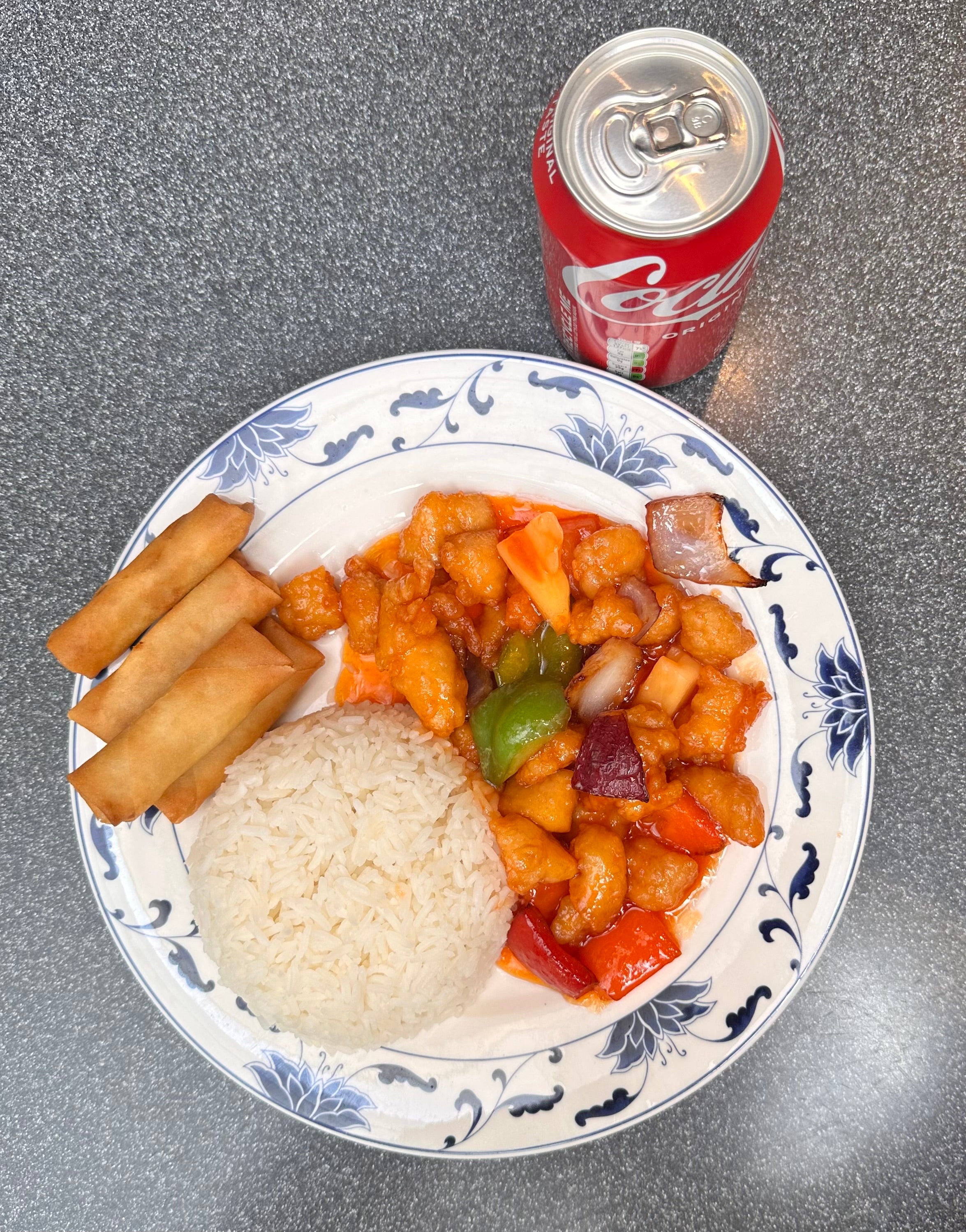 咕噜鸡飯套餐   Sweet and Sour Chicken on Rice Lunch set