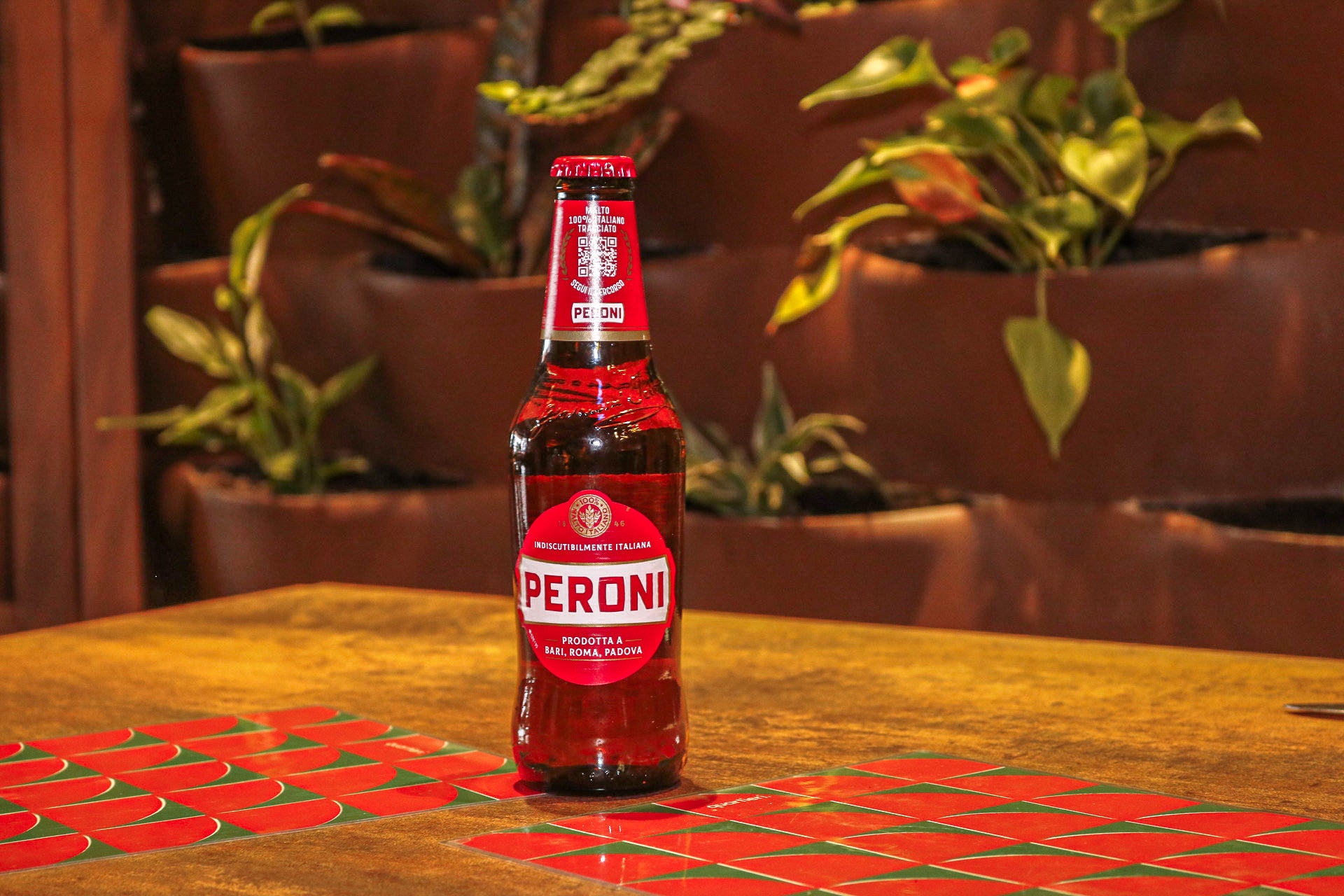 Peroni Red Glass Bottle