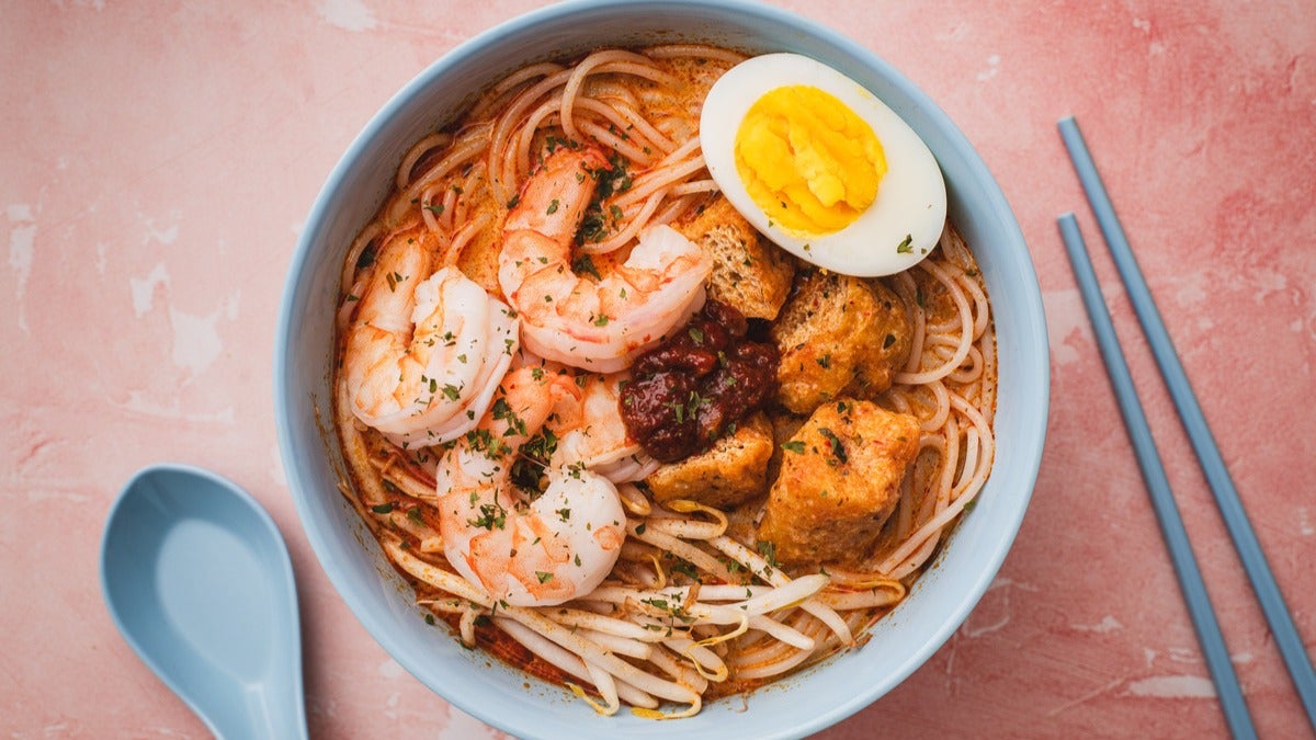 Singapore Laksa + Curry Puff