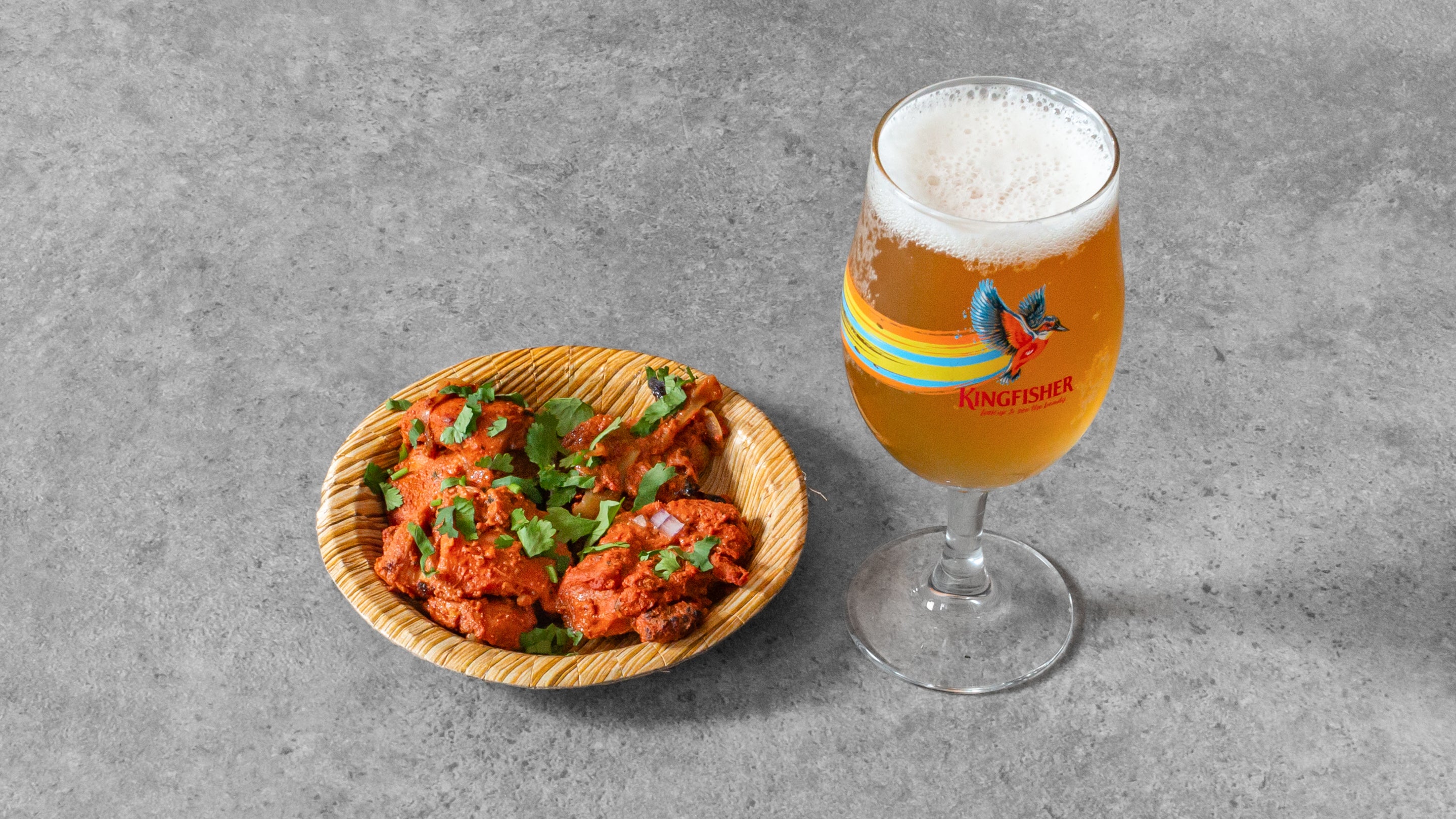 Kingfisher Beer with Chicken Tikka