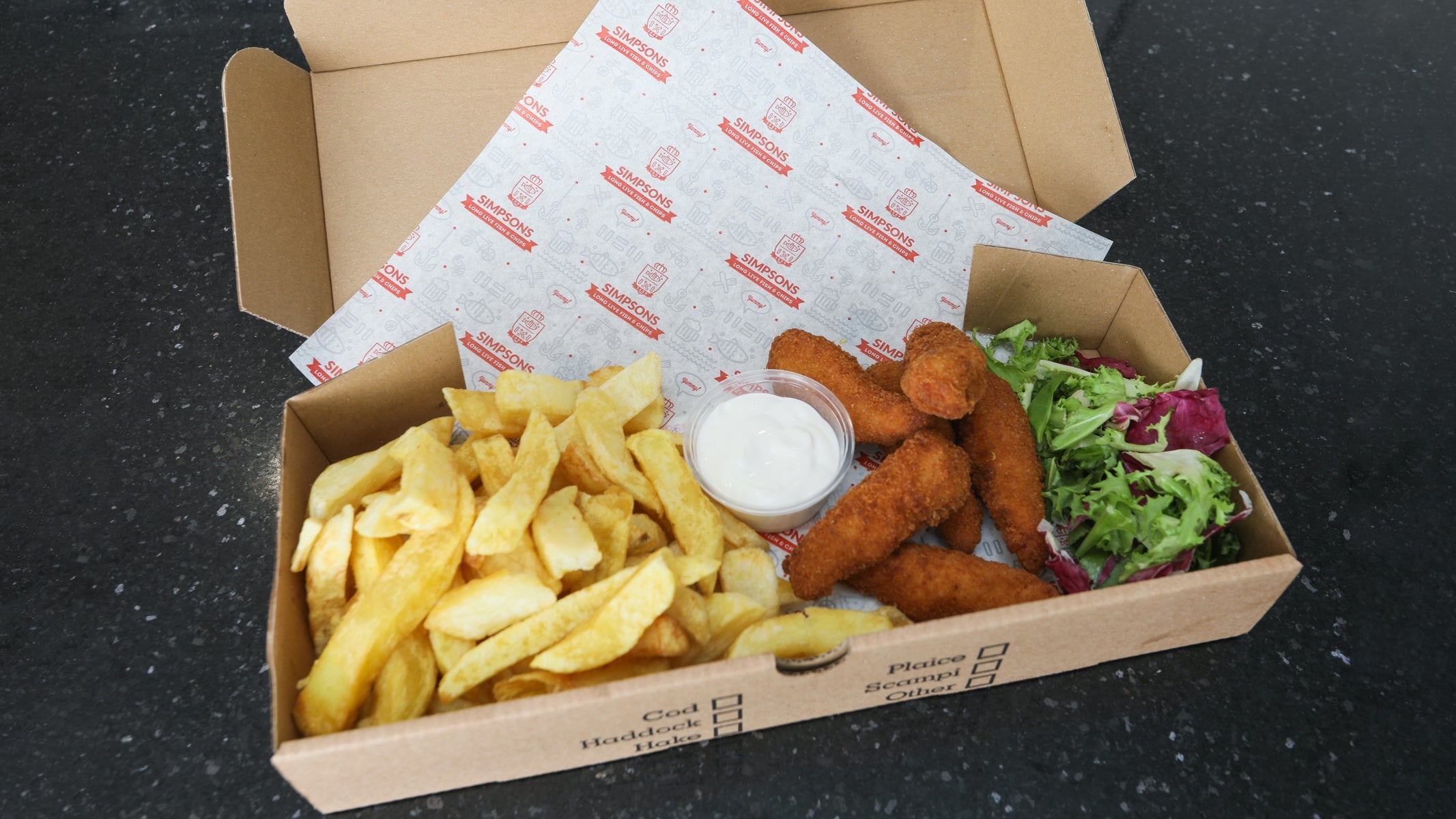 Chicken Goujons (6) & Chips