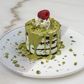 Pistachio Volcano Cake