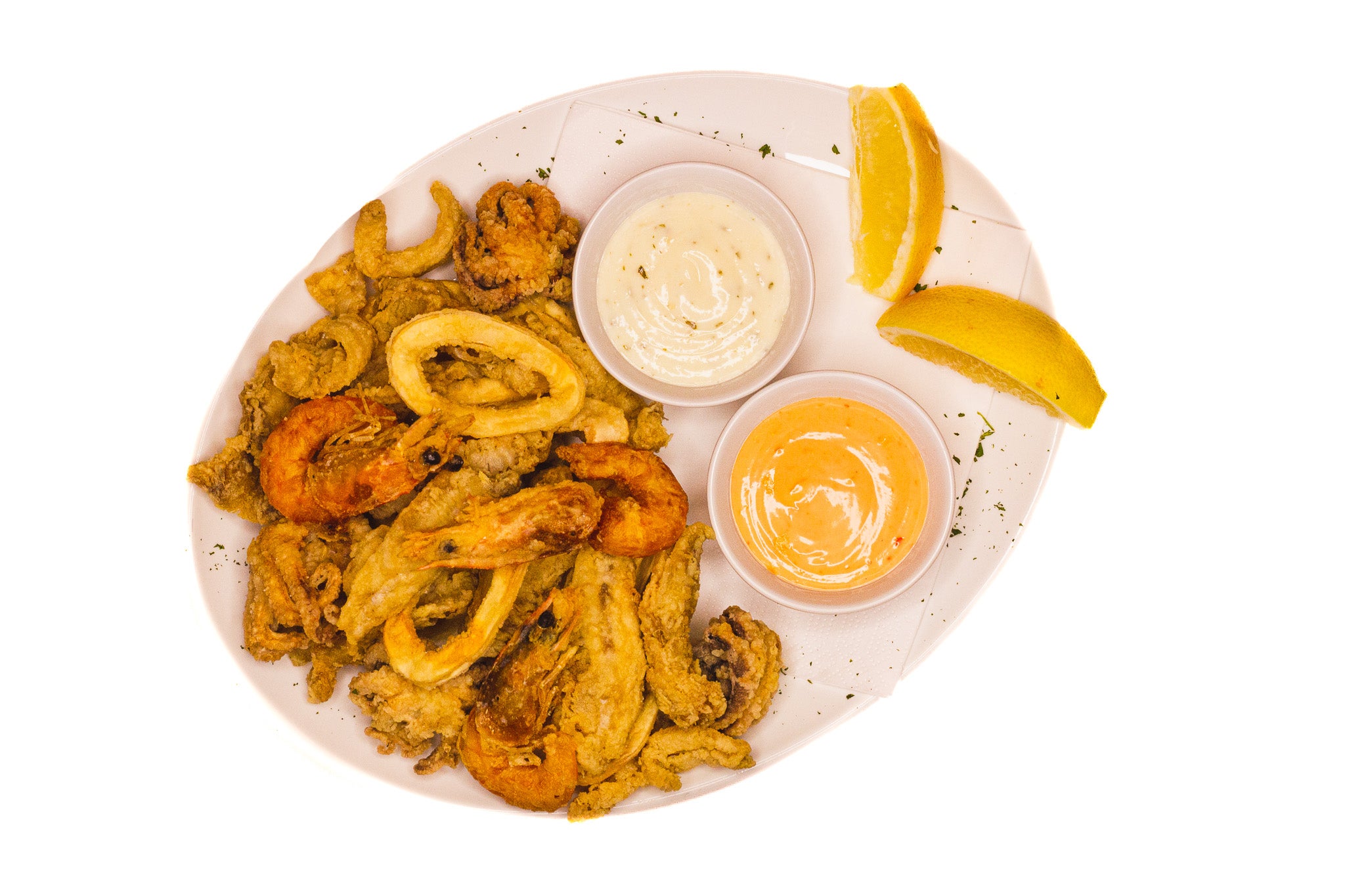 frittura mista di pesce     Fried Fish Mix serve for 2 peole