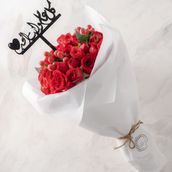 ‏Red Bouquet 25 Flowers 