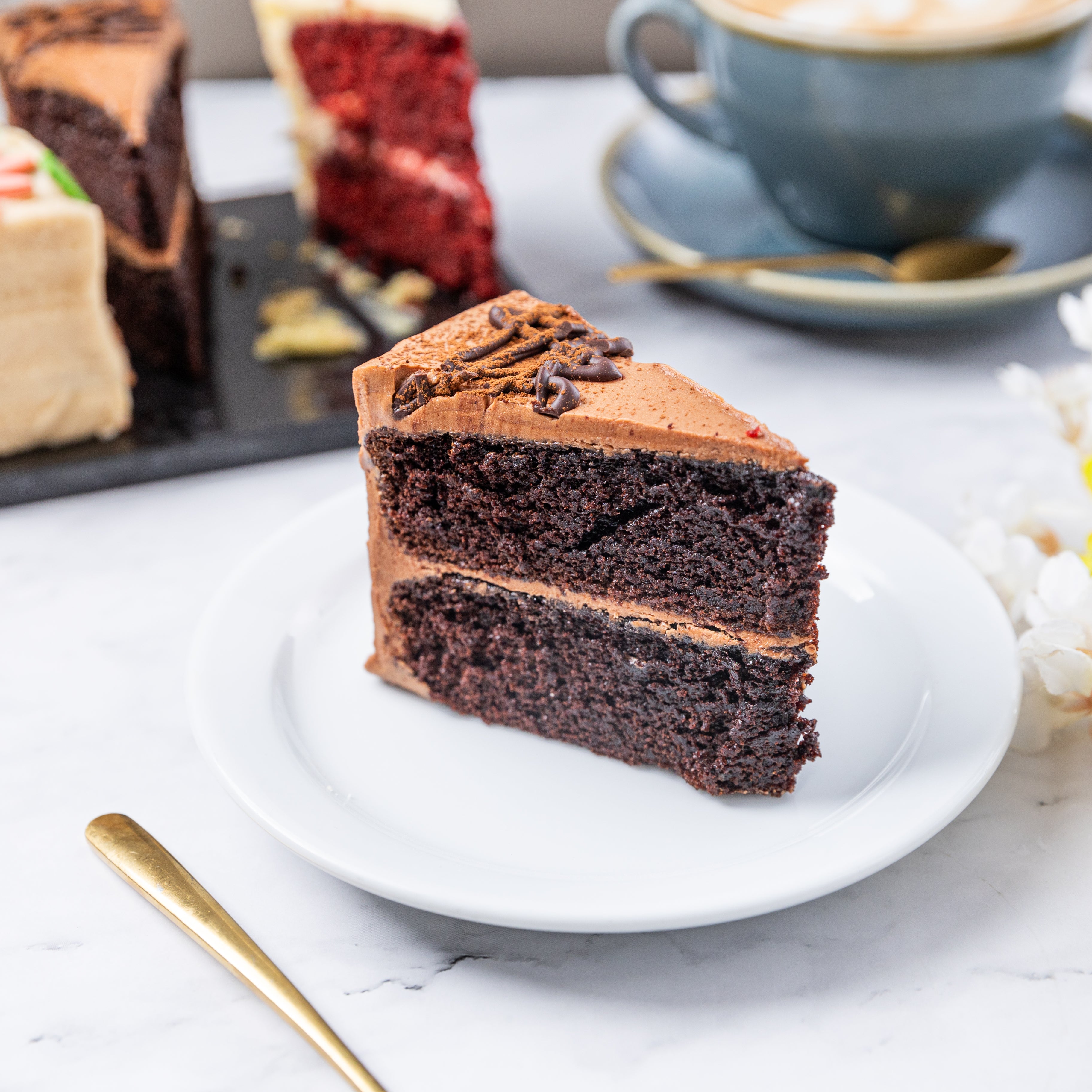 Double Chocolate Cake Slice