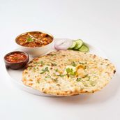 Kulcha with chole and pyaz chutney